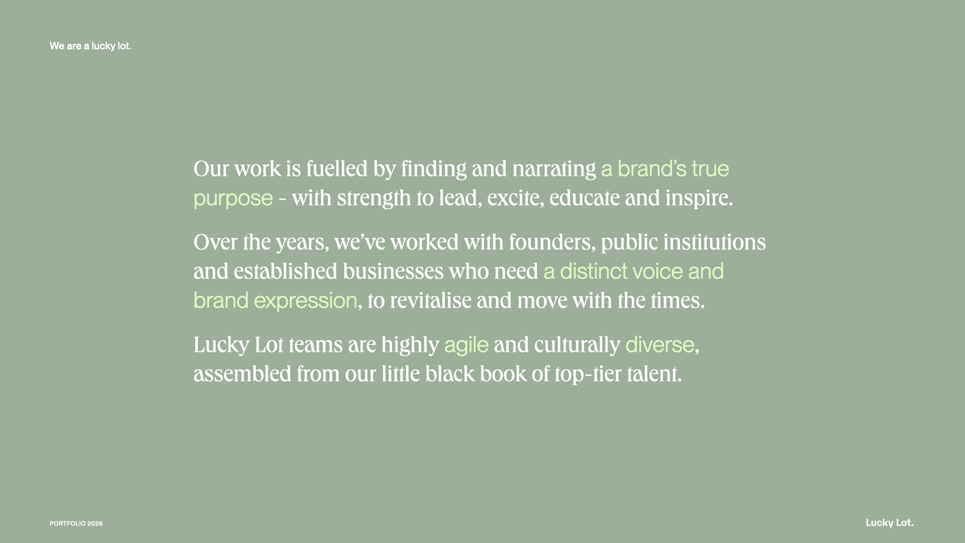 Lucky Lot portfolio — selected work